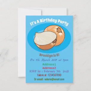 Onion cartoon illustration invitation