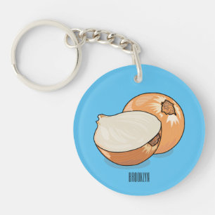 Onion cartoon illustration key ring