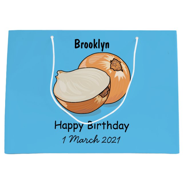 Onion cartoon illustration large gift bag (Front)