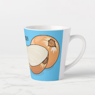 Onion cartoon illustration  latte mug