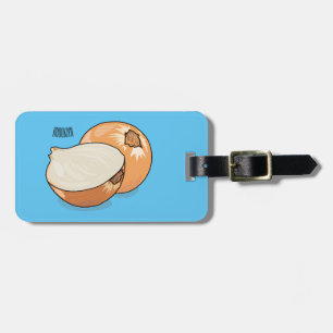 Onion cartoon illustration luggage tag