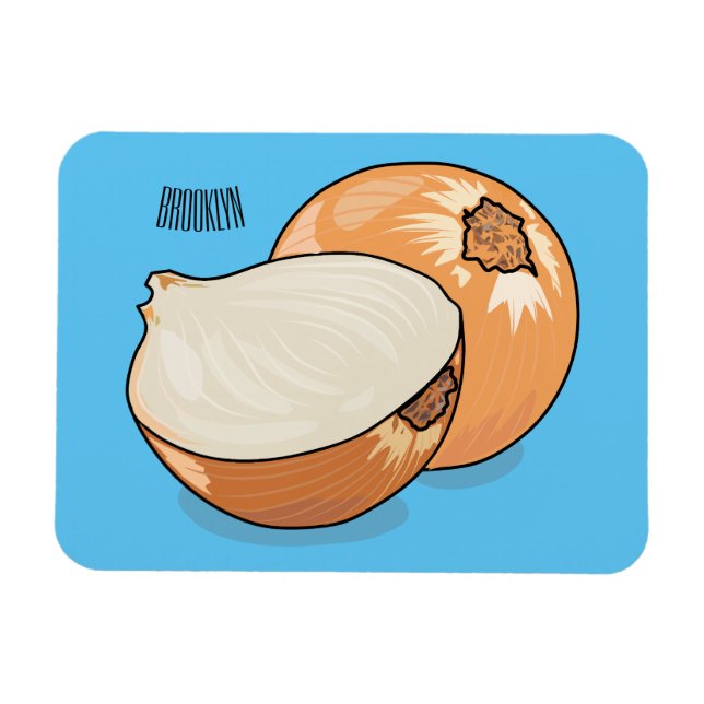 Onion cartoon illustration  magnet (Horizontal)