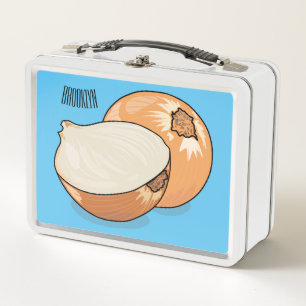 Onion cartoon illustration metal lunch box