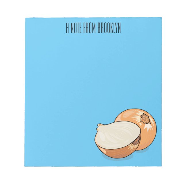 Onion cartoon illustration  notepad (Front)