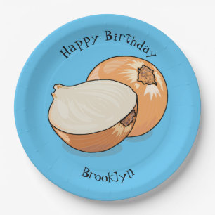 Onion cartoon illustration paper plate