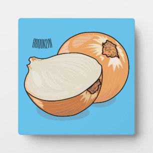 Onion cartoon illustration plaque