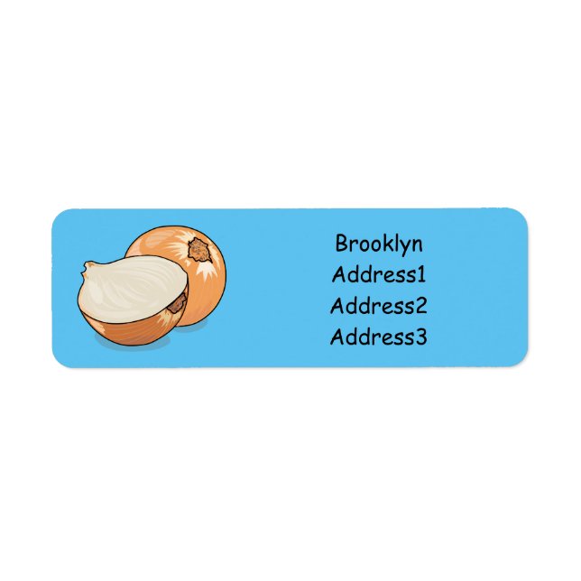 Onion cartoon illustration  return address label (Front)