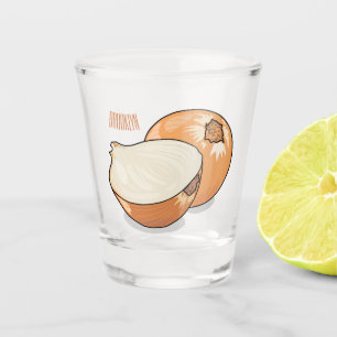 Onion cartoon illustration shot glass