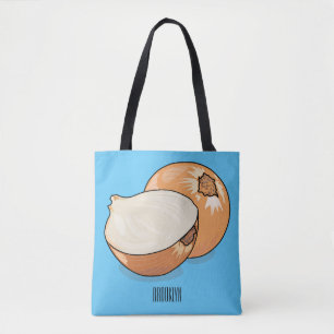 Onion cartoon illustration tote bag