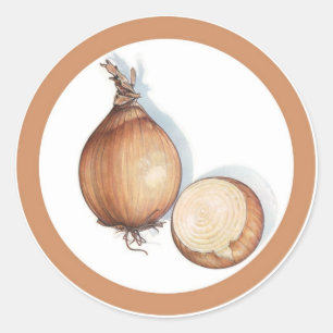 Onion flavour sticker circle labels