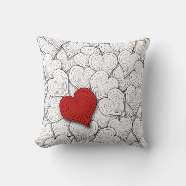 Onion Hearts Valentine Illustration Cushion (Front)