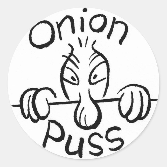 Onion Puss Was Here - Stickers (Front)