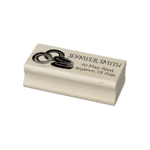 Onion Rings Junk Food Foodie Personalised Address Rubber Stamp