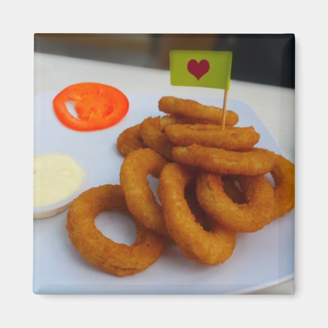 Onion Rings with Mayonnaise and Tomato Magnet (Front)