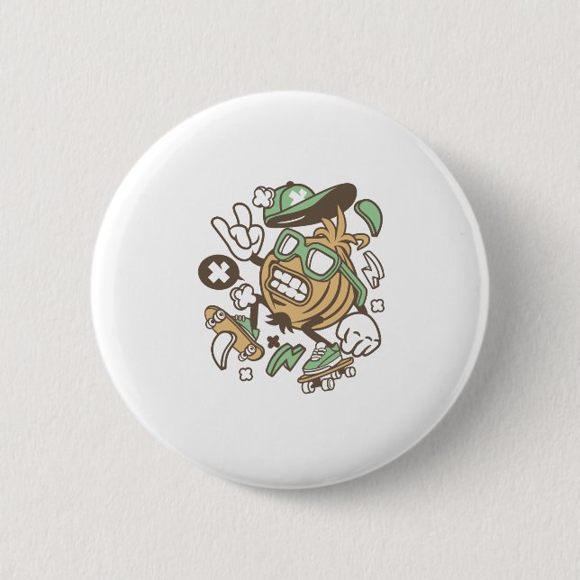 Onion Skater 6 Cm Round Badge (Front)