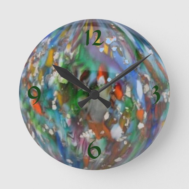 Onion Skin Peacock Wall Clock (Front)
