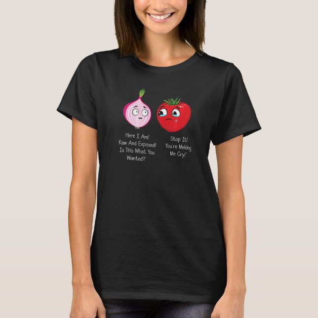 Onion & Tomato Pun Jokes T-Shirt (Front)