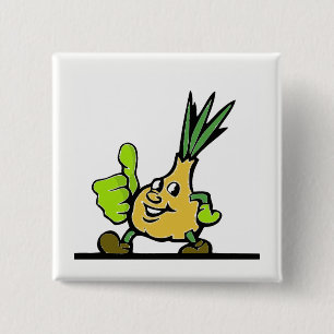Onion With Thumbs Up 15 Cm Square Badge
