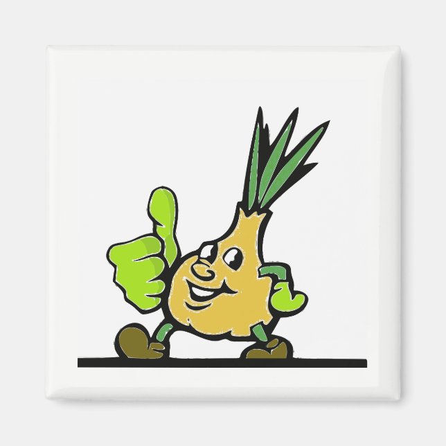 Onion With Thumbs Up Magnet (Front)