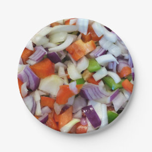 Onions and Bell Peppers Paper Plate
