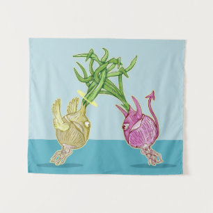 Onions Angel Vs Demom Tapestry