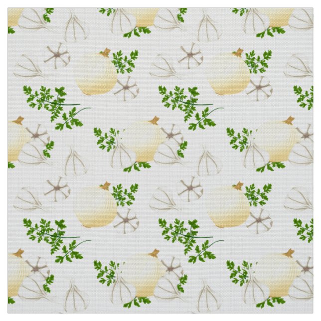 Onions Garlic Art of Cooking Kitchen Fabric (Swatch)