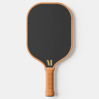 Onix and Indian Yellow Modern Monogram  Pickleball Paddle