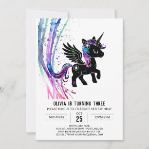 Online Adorable Unicorn Digital Birthday Invitation