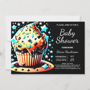 Online Bohemian Custom Muffin Boy Baby Shower Invitation