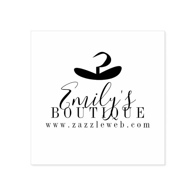 Online Boutique Hanger Clothing Logo  Rubber Stamp (Imprint)