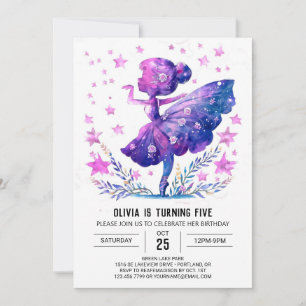 Online Dancer Ballerina Birthday Invitation