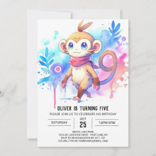 Online Enchanted Monkey Birthday Invitation
