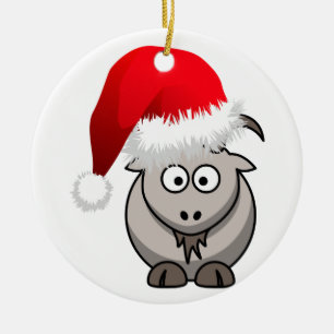 Online Farming Christmas Goat Ceramic Tree Decoration