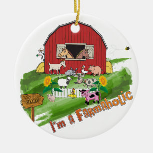Online Farming Farmaholic Ornament