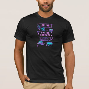 Online Forever Retro Pixel Tech Artwork T-Shirt