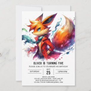 Online Fox Birthday  Invitation