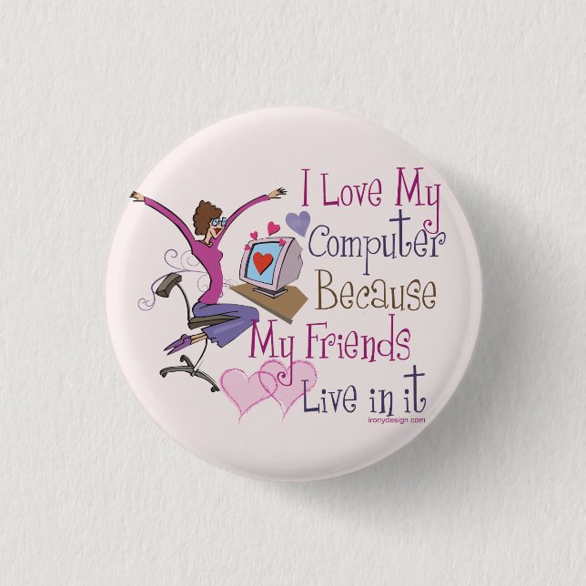 Online Friends 3 Cm Round Badge (Front)