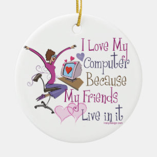 Online Friends Ceramic Ornament
