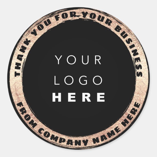  Online Makeup Cosmetics Thank Logo Back Gold  Classic Round Sticker (Front)