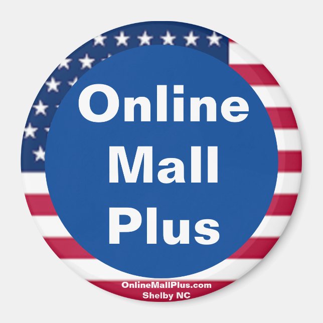Online Mall Plus Patriotic Magnet (Front)