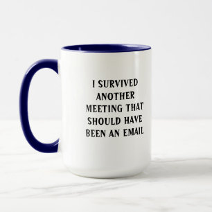 Online meeting mug - 2 sides - On Mute/Survived