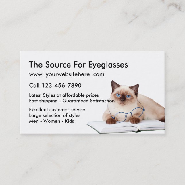 Online Optical Store Business Card (Front)