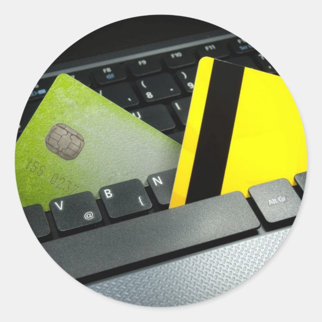 Online payment classic round sticker (Front)