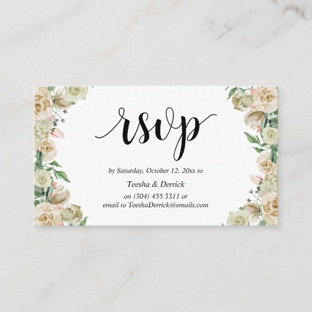 Online RSVP, Modern Dusk Florals  Enclosure Card (Front)