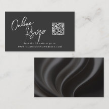 Online RSVP QR Code black satin website