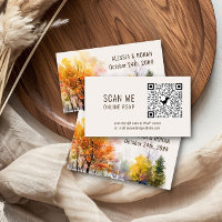 Online RSVP QR Code Woodsy Fall Wedding Website