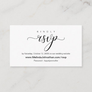 Online RSVP website respond, wedding Enclosure Card