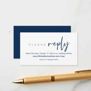 Online RSVP, Wedding website, Password, Modern Enc Enclosure Card