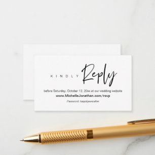 Online RSVP, Wedding website, Password, Reminder Enclosure Card