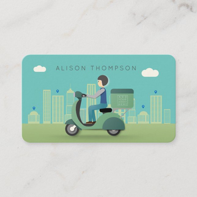 Online Scooter Freight Delivery Driver Service Business Card (Front)